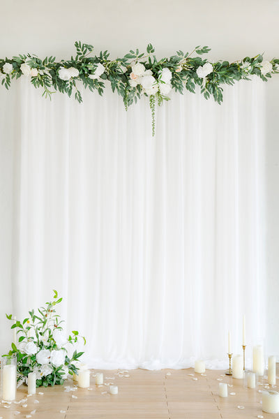 Wedding Backdrop Curtains in White & Sage