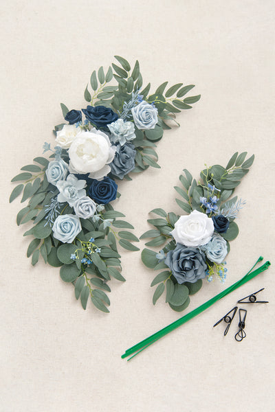 Flower Sign Decor in Dusty Blue & Navy