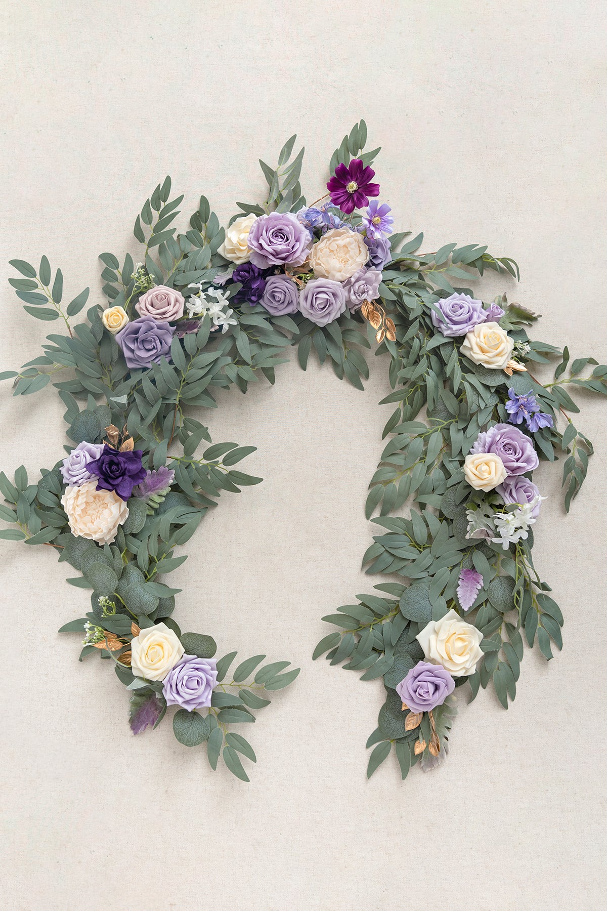 6ft Flower Garland in Lilac & Gold