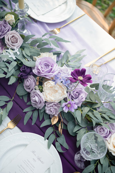 6ft Flower Garland in Lilac & Gold