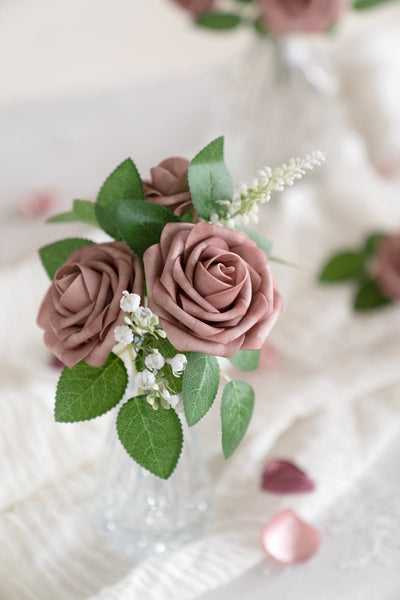 DIY Supporting Flower Boxes in Dusty Rose & Mauve