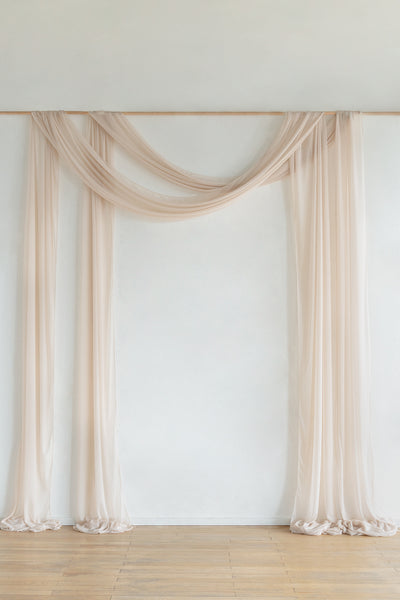 2 Panels Sheer Wedding Arch Draping 30" w x 32ft