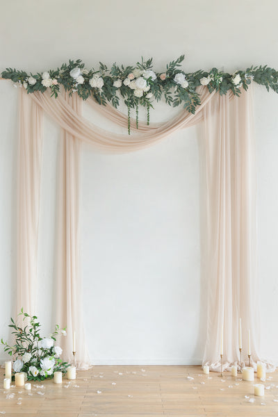 2 Panels Sheer Wedding Arch Draping 30" w x 32ft