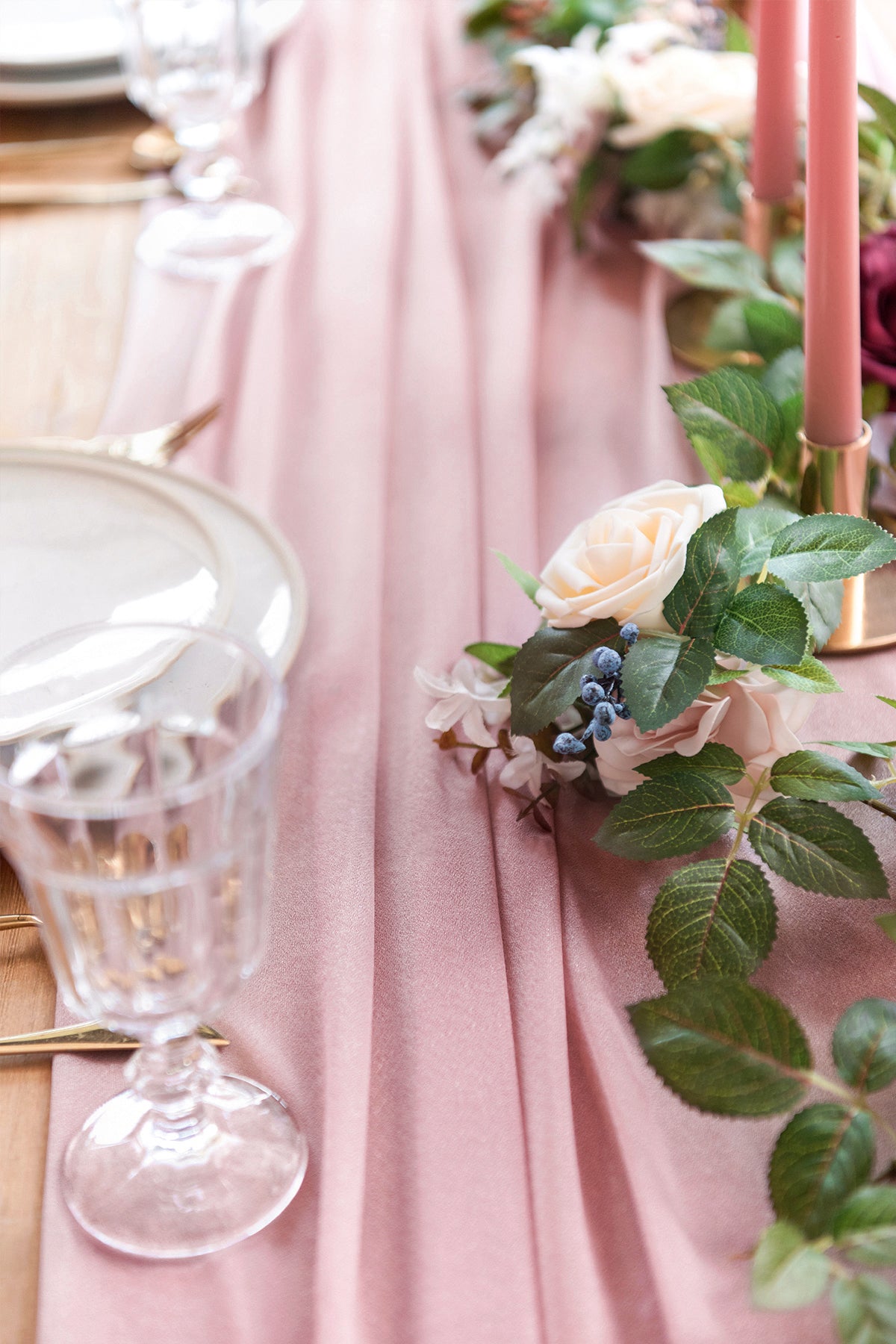 Romantic Sheer Table Runner 29“ w x 10ft/14ft