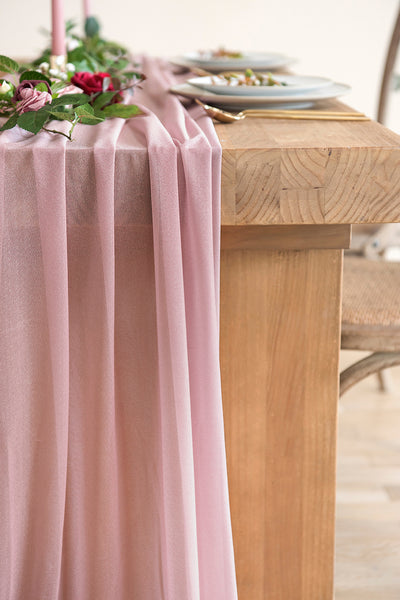 Romantic Sheer Table Runner 29“ w x 10ft/14ft
