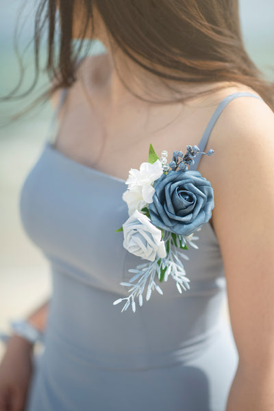 Pre-Arranged Bridal Flower Package in Romantic Dusty Blue