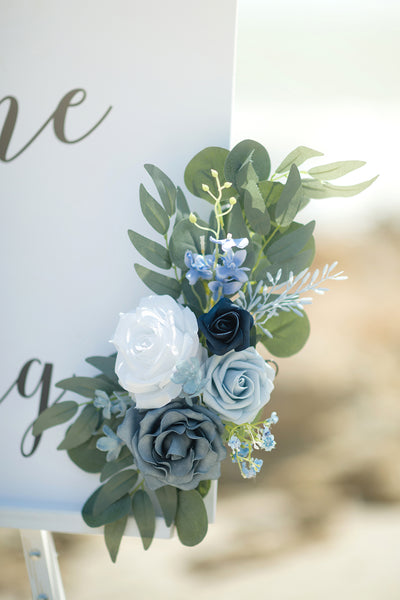 Combo Set Flower Sign Decor in Dusty Blue & Navy