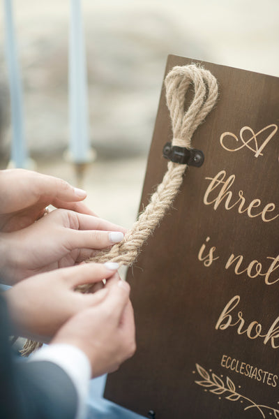 Strand of Three Cords Wedding Ceremony Sign - A Cord of Three Strands Is Not Easily Broken