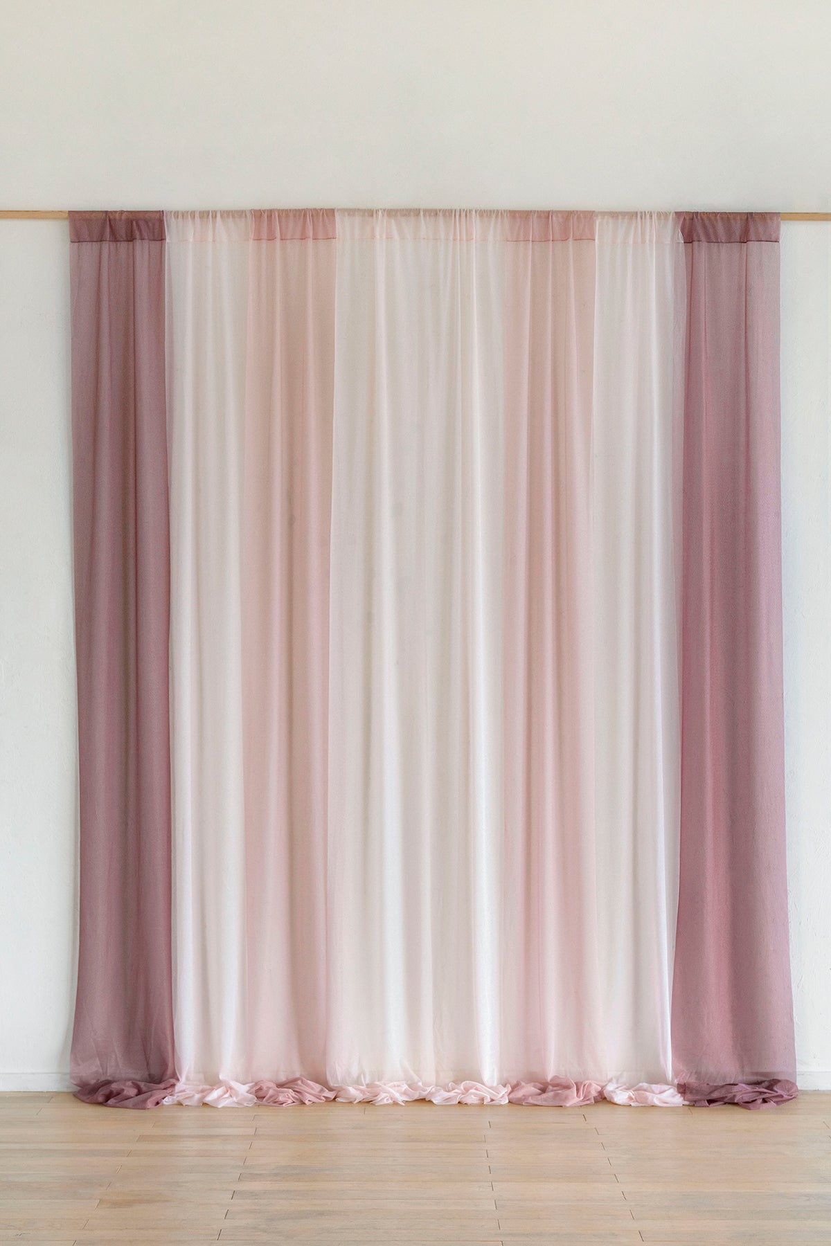 Sheer Backdrop Curtain Panels 14.5" x 10ft - 4 Colors