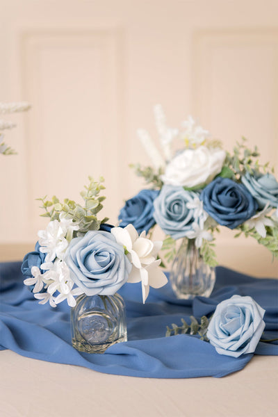 DIY Supporting Flower Boxes in Dusty Rose & Navy