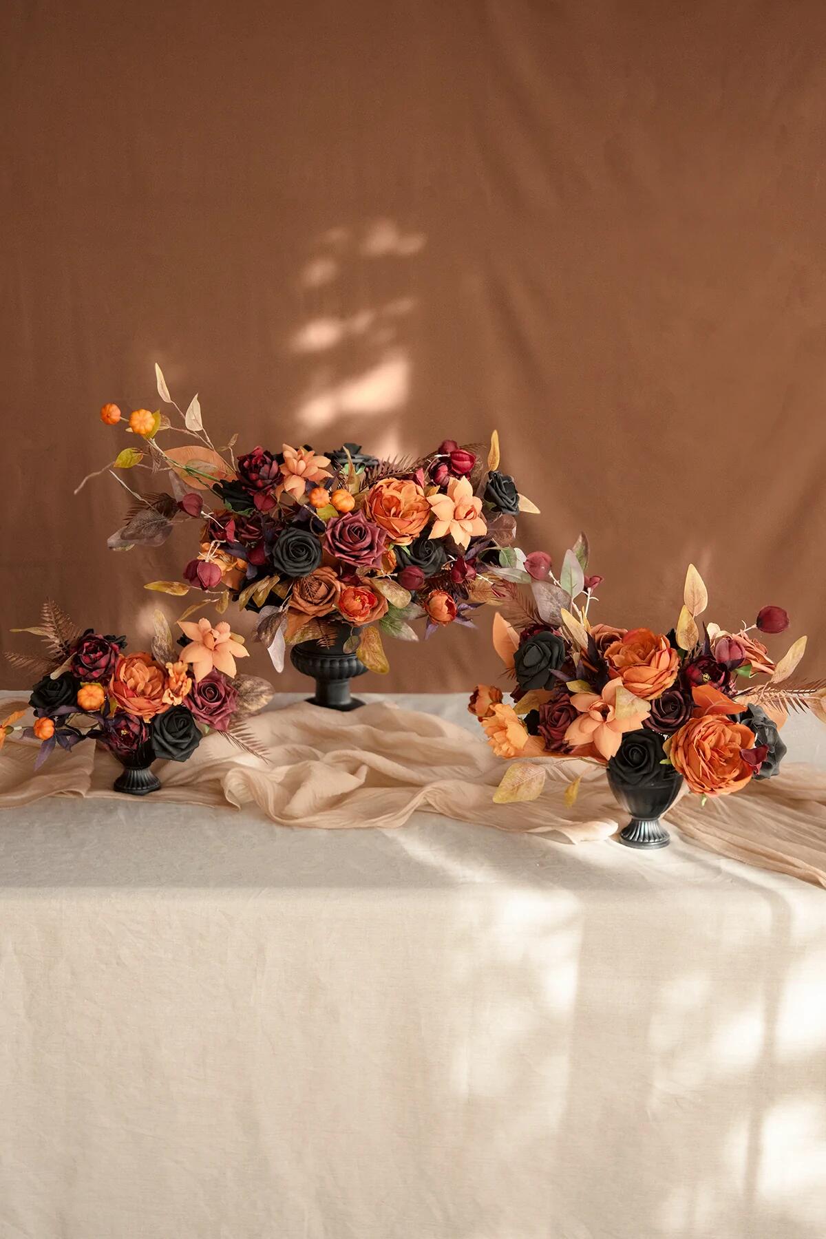 DIY Supporting Flower Boxes in Black & Pumpkin Orange