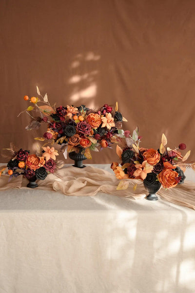 DIY Supporting Flower Boxes in Black & Pumpkin Orange