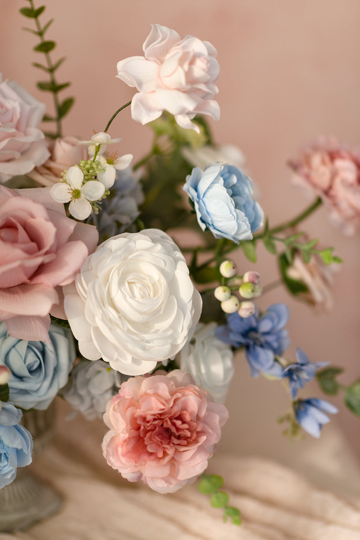 DIY Designer Flower Boxes in Dusty Rose & Navy