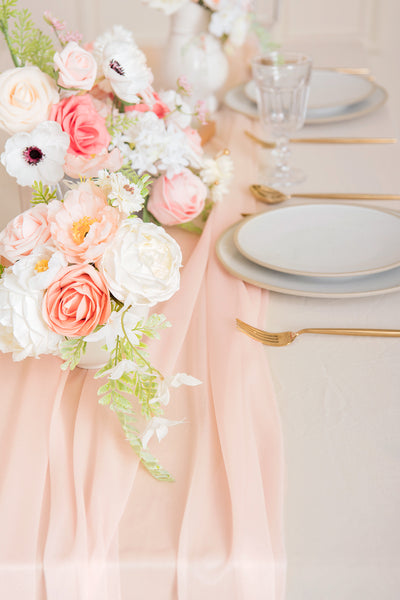 Table Linens in Blush & Cream