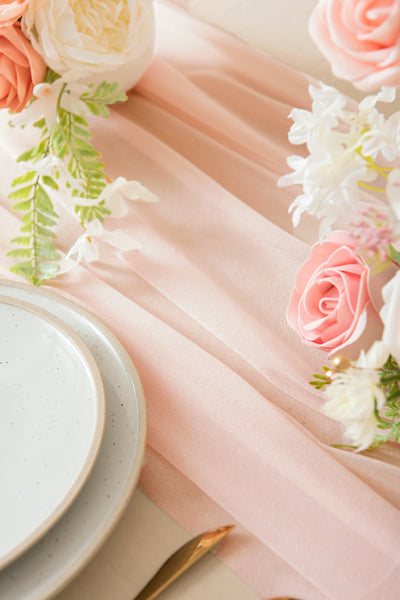 Table Linens in Blush & Cream