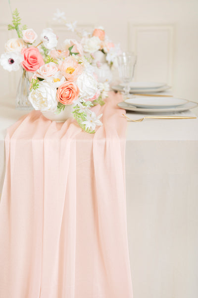 Table Linens in Blush & Cream