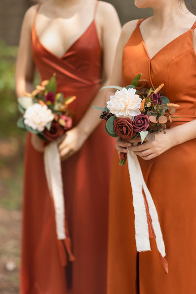 Bridesmaid Posy in Sunset Terracotta