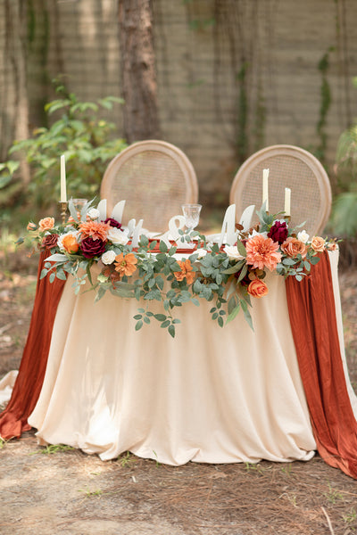 Head Table Floral Swags in Sunset Terracotta