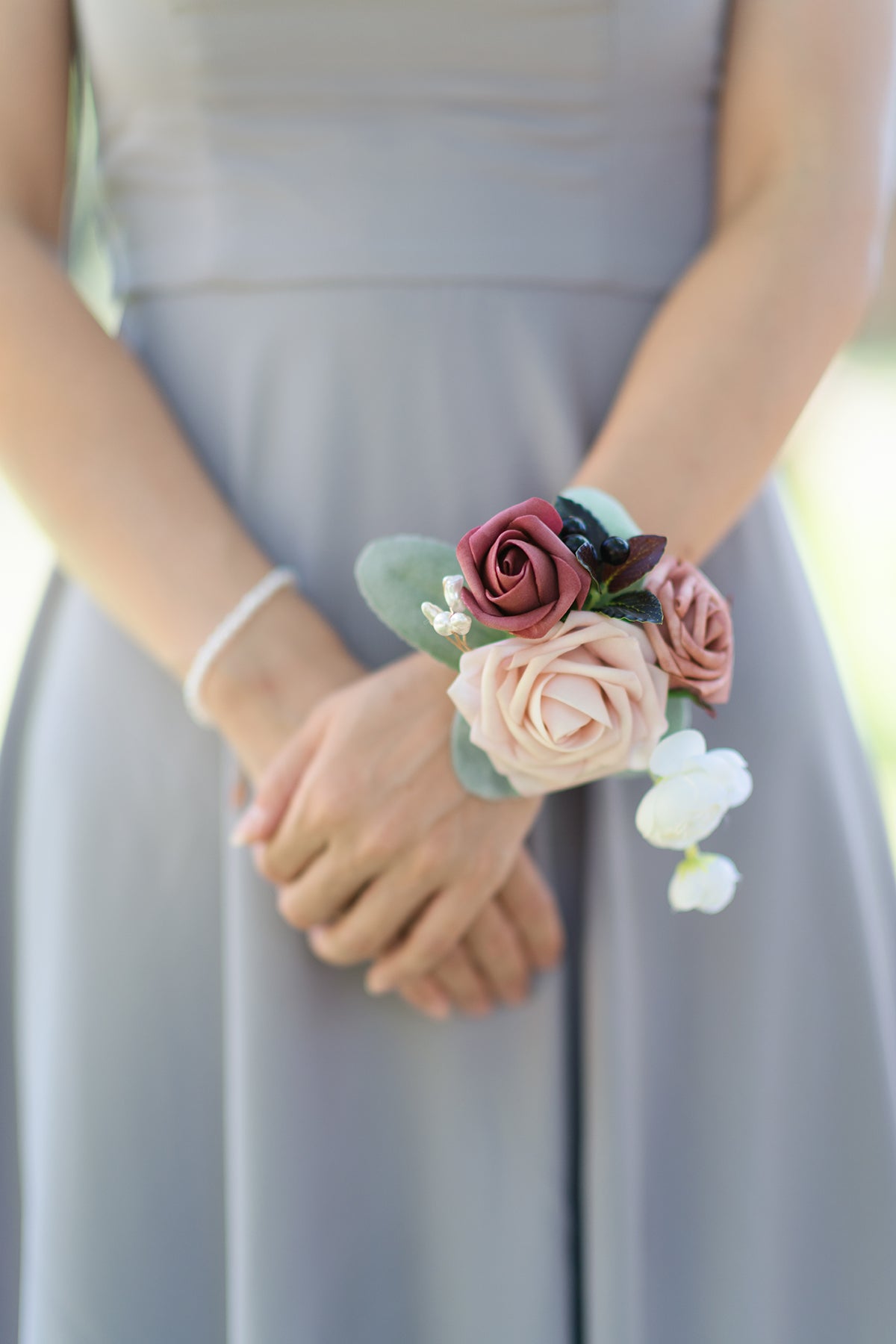 Wrist Corsages in Dusty Rose & Mauve