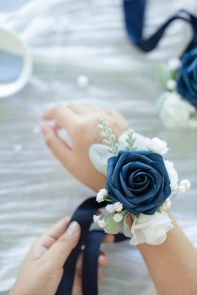 Wrist Corsages in Noble Navy Blue