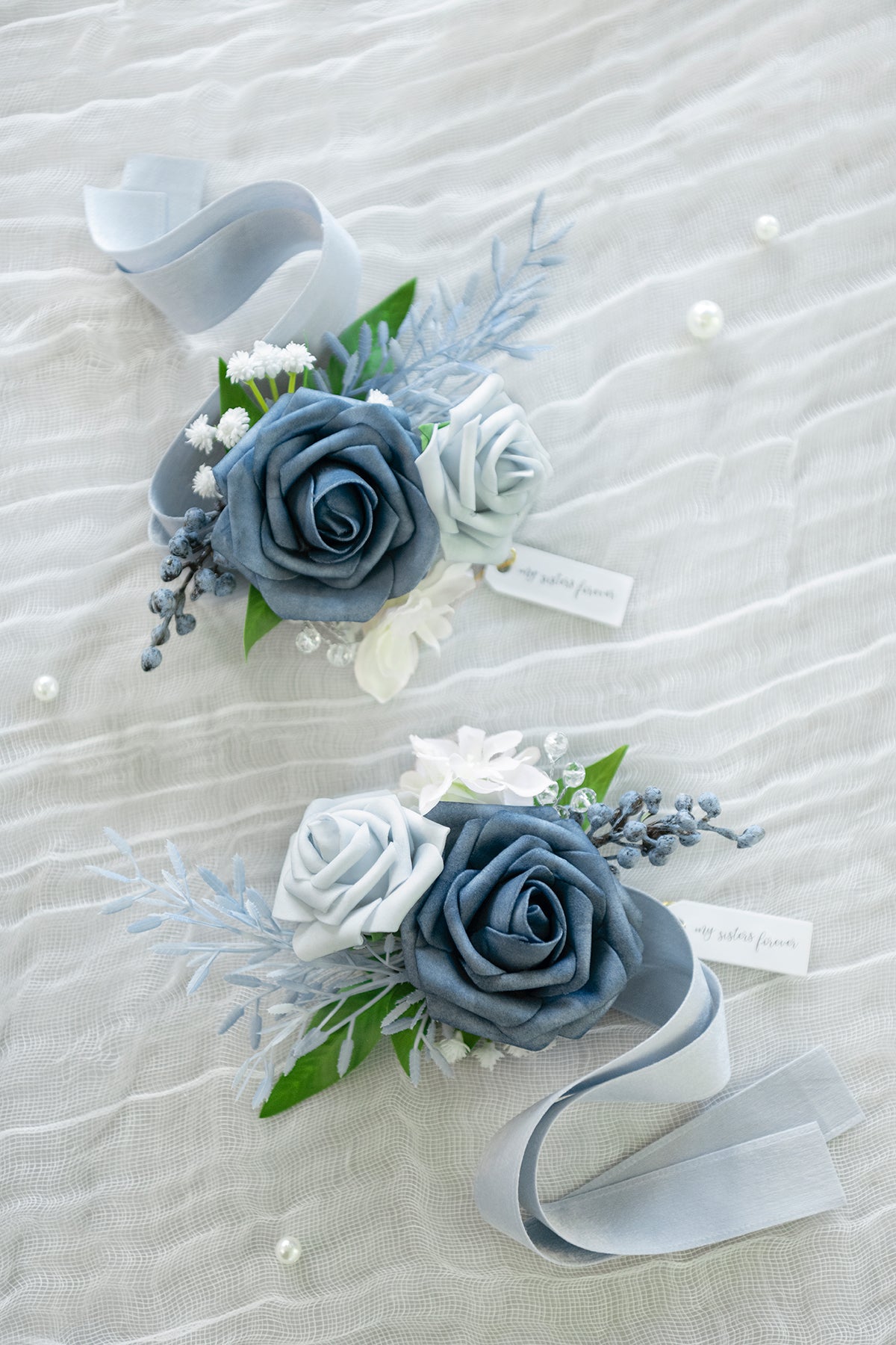 Bout and Corsage Satin Ribbon - Dusty Blue