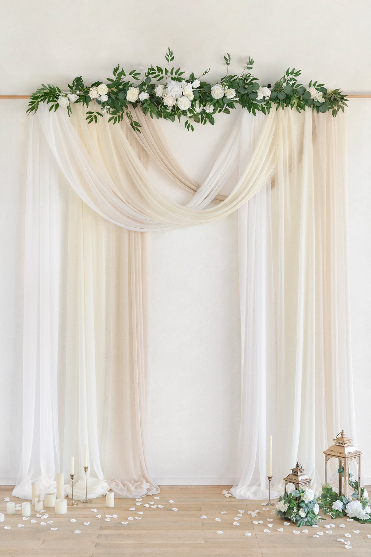 Sheer Wedding Arch Draping 30" w x 20ft  - Ombre Colors