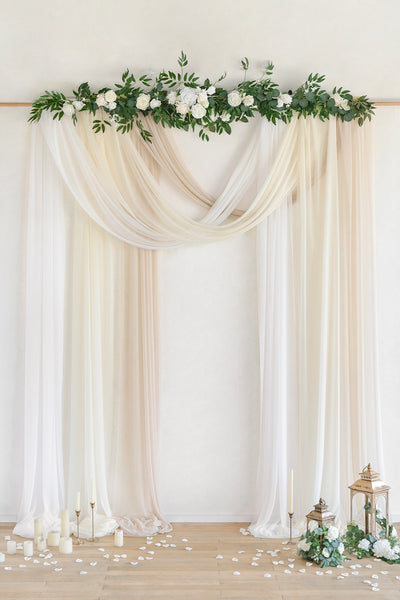 Sheer Wedding Arch Draping 30" w x 20ft  - Ombre Colors