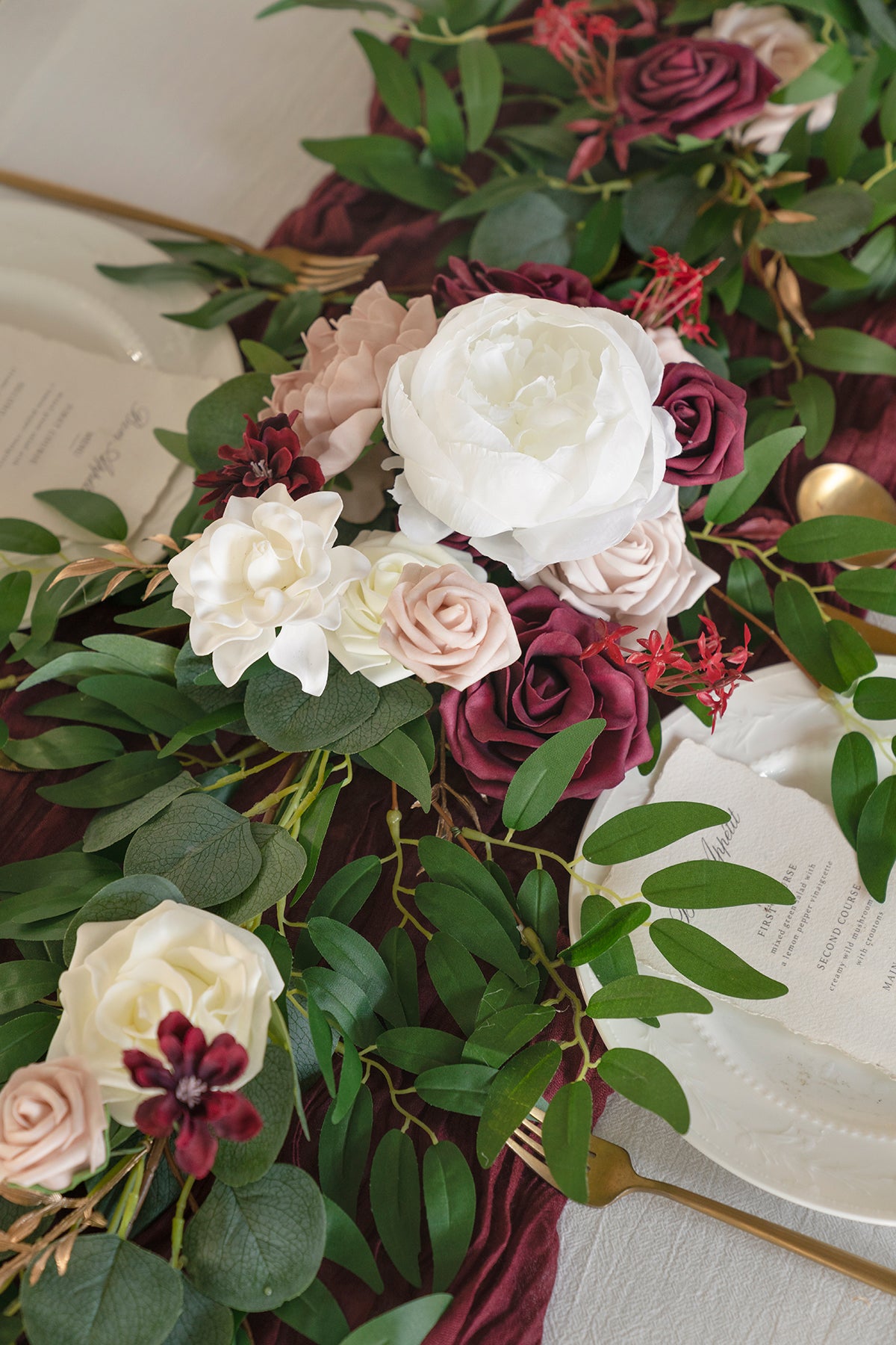 6ft Flower Garland in Romantic Marsala