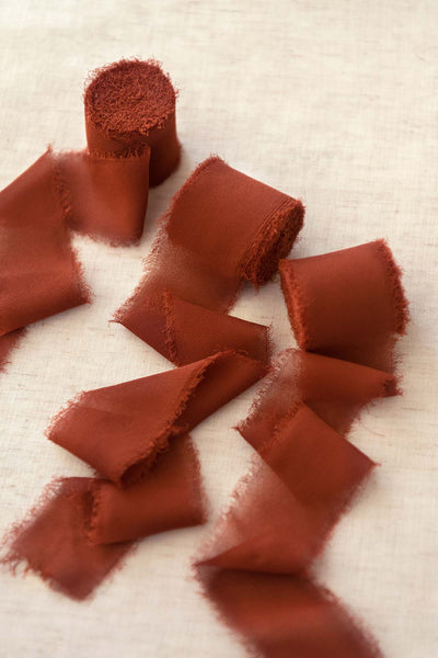 Frayed Edge Chiffon Ribbons 1.5" w x 6 Yards (Set of 3)