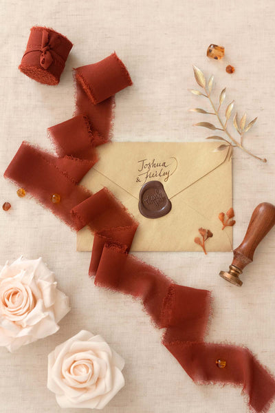 Ribbons in Dark Teal & Burnt Orange