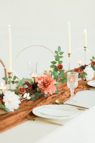 Wreath Hoop Centerpiece Set in Sunset Terracotta