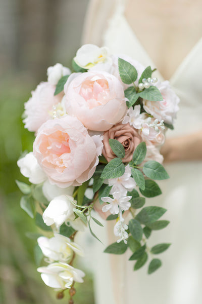 Small Cascade Bridal Bouquet in Blush & Cream