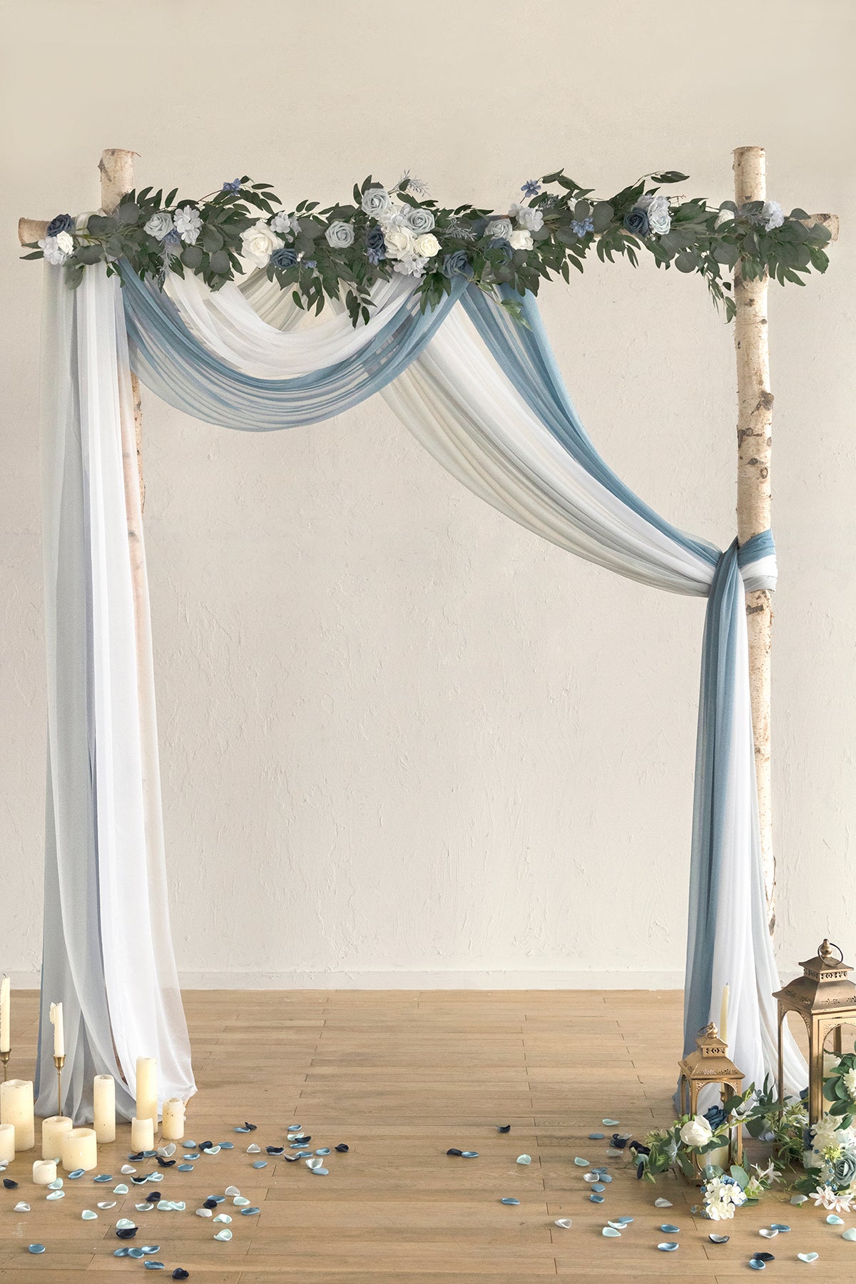 Wedding Arch Drapes in Dusty Blue & Navy