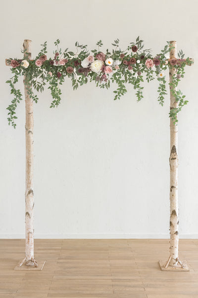 6.5ft Flower Garland with Hanging Vines in Dusty Rose & Mauve
