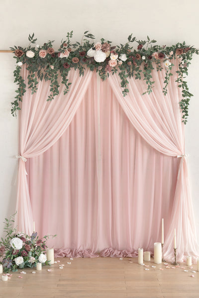 2-Layer Wedding Backdrop Curtains 59" x 10ft (Set of 2) - 6 Colors