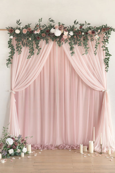 6.5ft Flower Garland with Hanging Vines in Dusty Rose & Mauve