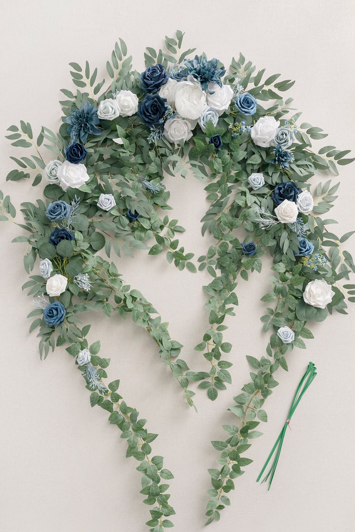 Wedding Arch Flowers  6.5ft Flower Garland with Hanging Rose Leaves for  Ceremony Backdrop - White & – Ling's Moment