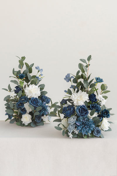 Free-Standing Flower Arrangements in Dusty Blue & Navy | Clearance