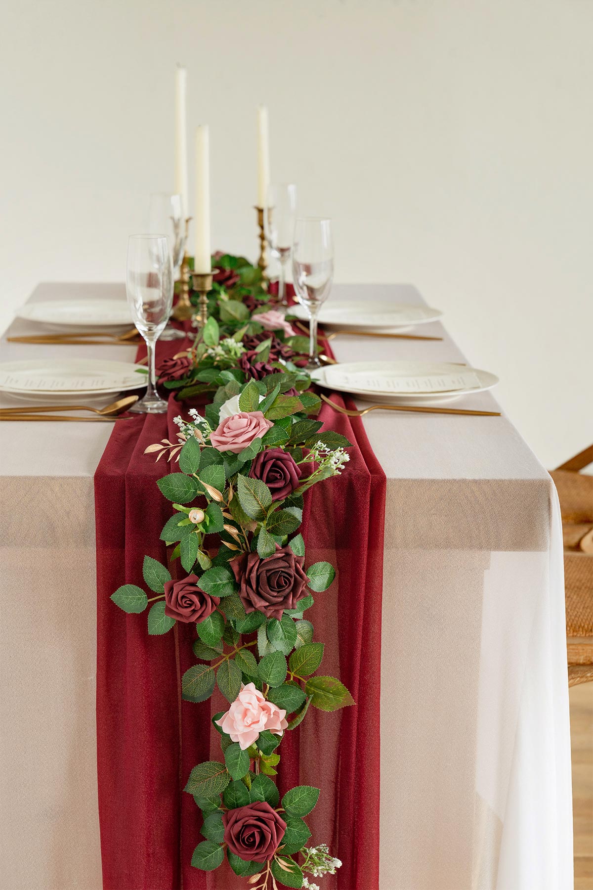5ft Flower Garland in Burgundy