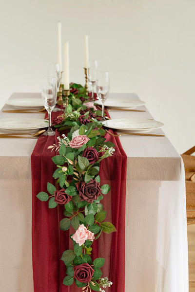 5ft Flower Garland in Burgundy