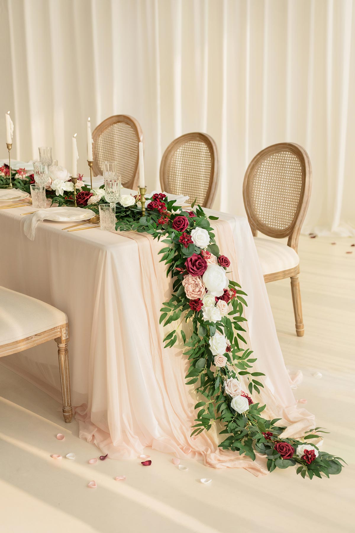 6ft Flower Garland in Romantic Marsala