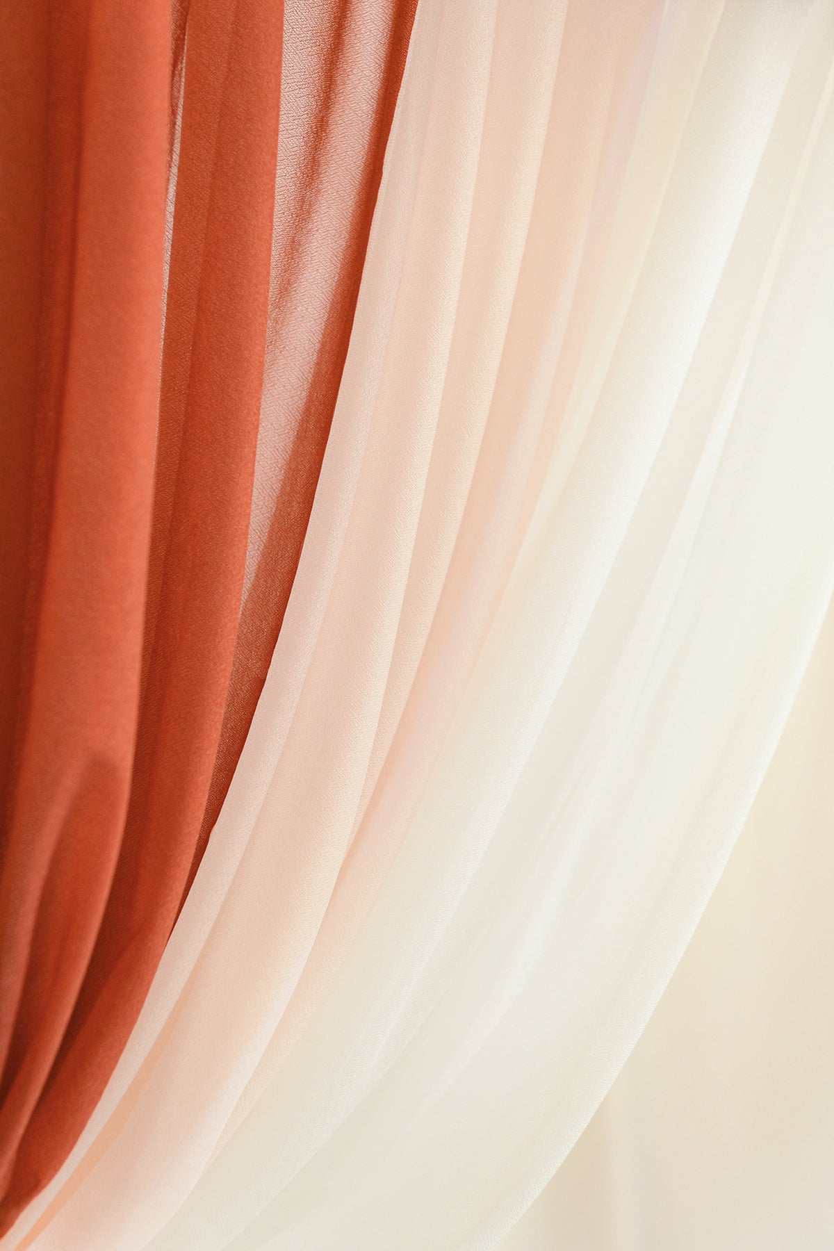 Flower Arch Decor with Drapes in Sunset Terracotta