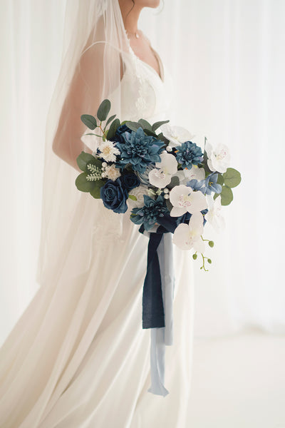 Small Free-Form Bridal Bouquet in Noble Navy Blue