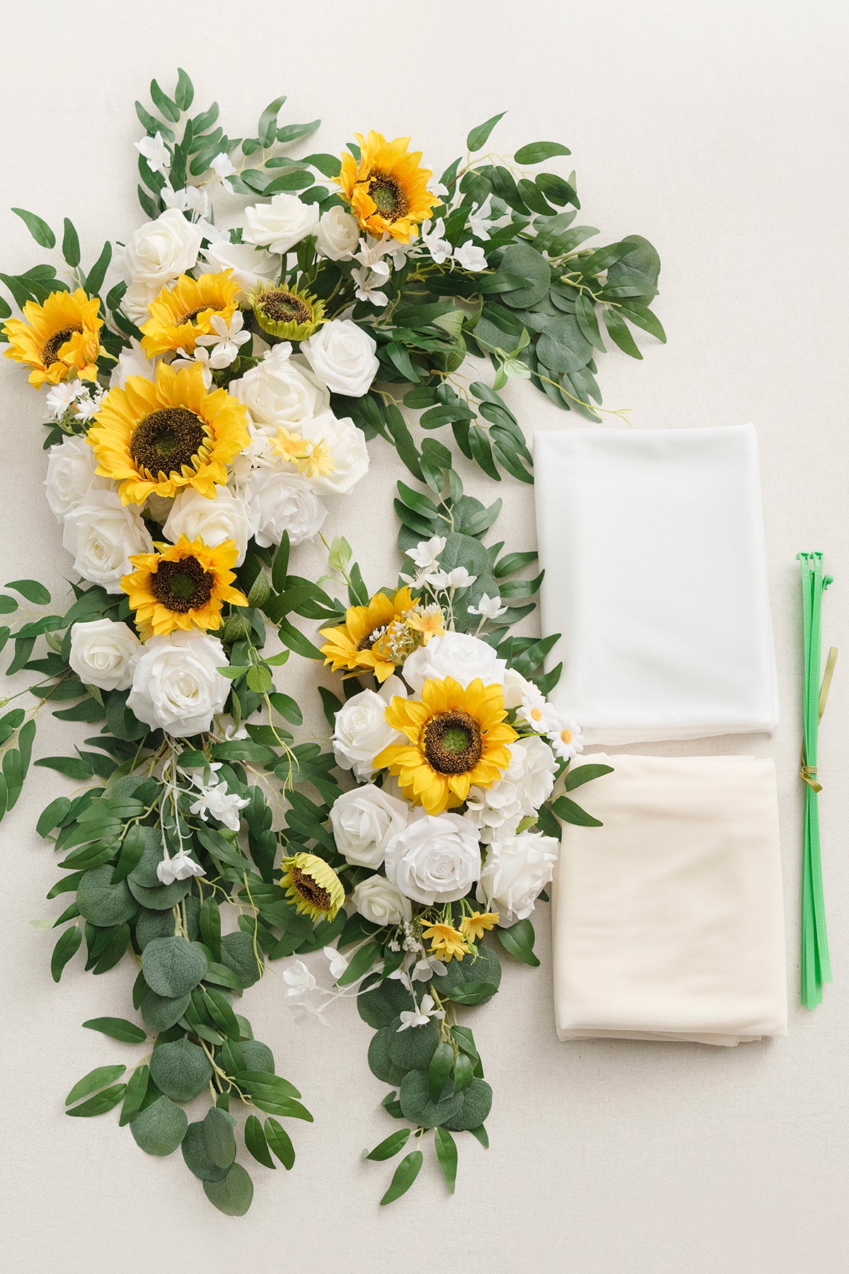 Flower Arch Decor with Drape in Bright Sunflower | Clearance