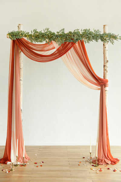 Sheer Wedding Arch Draping 30" w x 20ft  - Ombre Colors