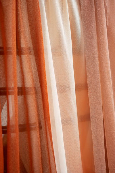 Sheer Wedding Arch Draping 30" w x 20ft  - Ombre Colors