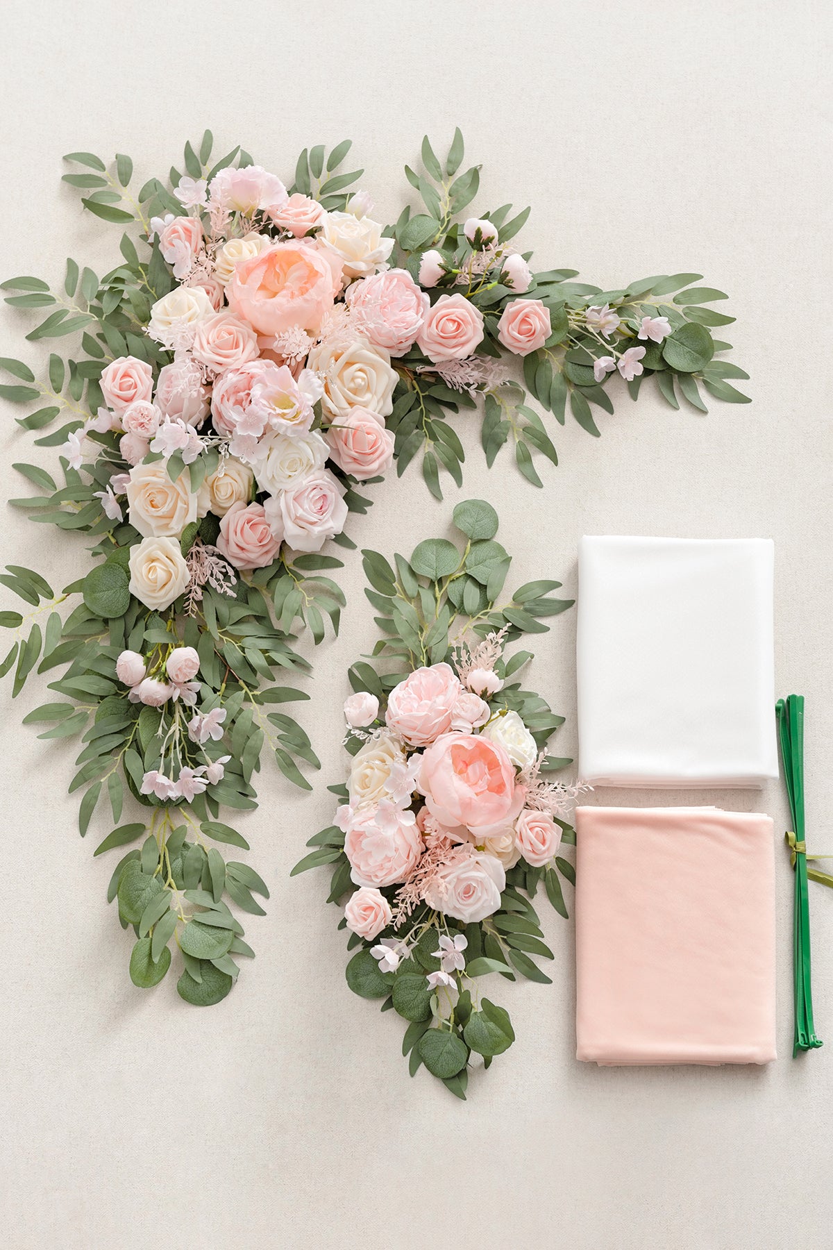 Flower Arch Decor with Drapes in Blush & Cream | Clearance