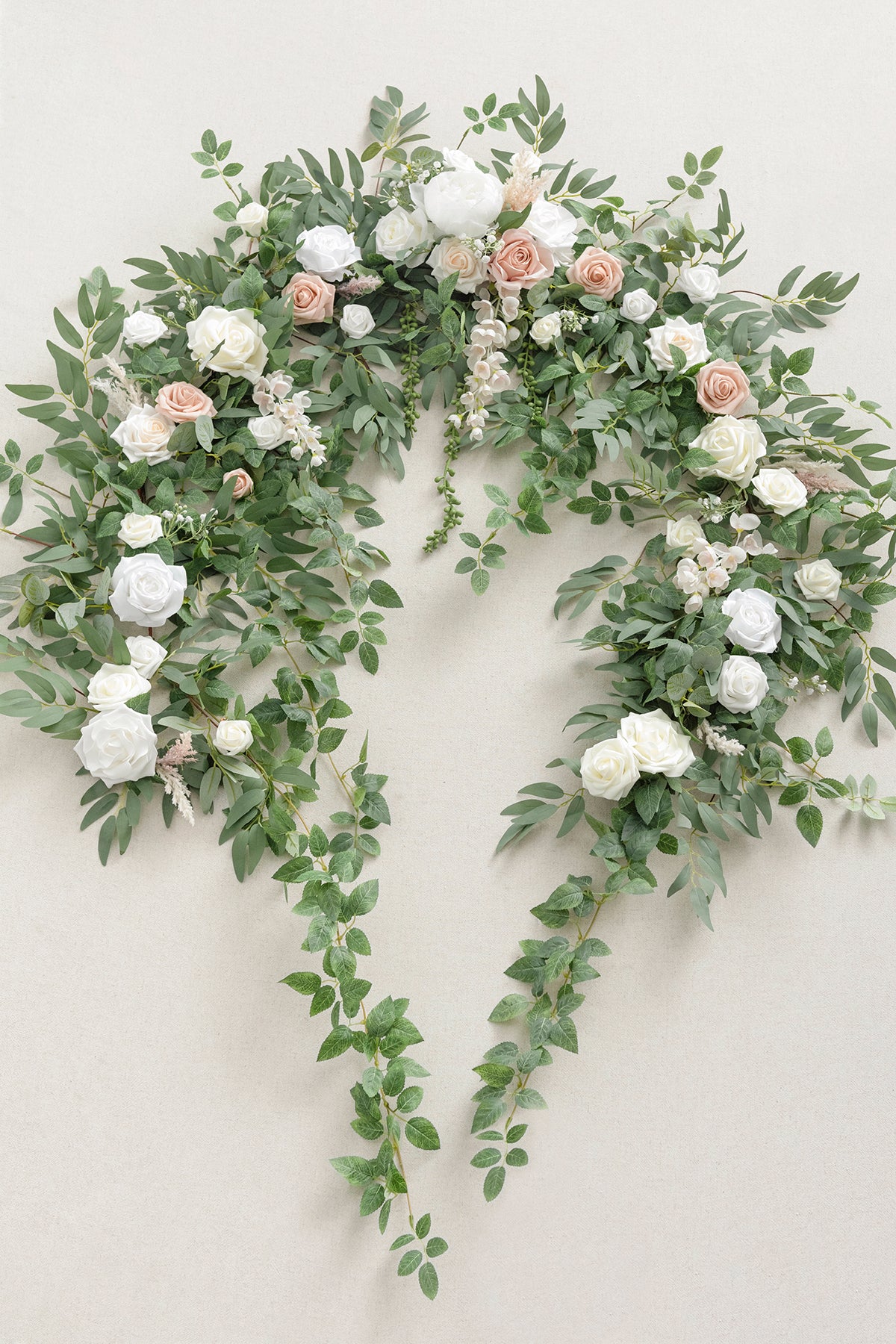 Wedding Arch Flowers  6.5ft Flower Garland with Hanging Rose Leaves for  Ceremony Backdrop - White & – Ling's Moment