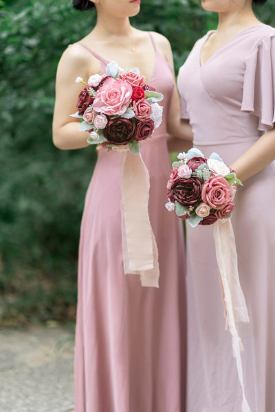 Flash Sale | Maid of Honor & Bridesmaid Bouquets in Loving Cinnamon Rose