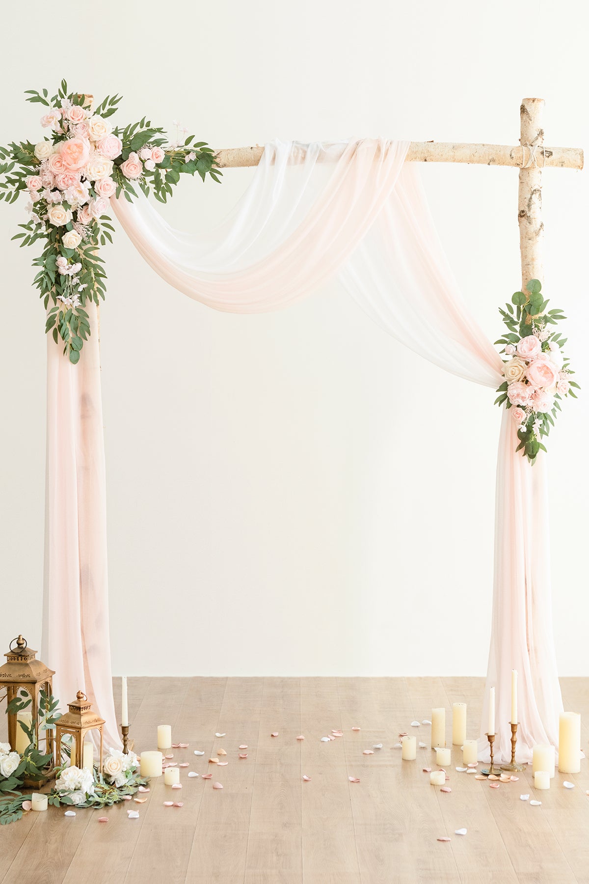 Flower Arch Decor with Drapes in Blush & Cream| Clearance
